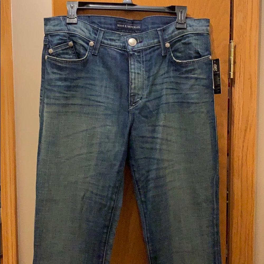 Blue Wide Leg Jeans